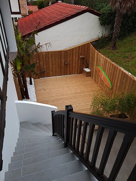 Carrelag escaliers, créaton terrasse en bois